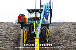 Trenching machine in yellow