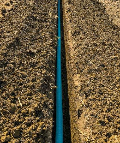 Agricultural drainage trench