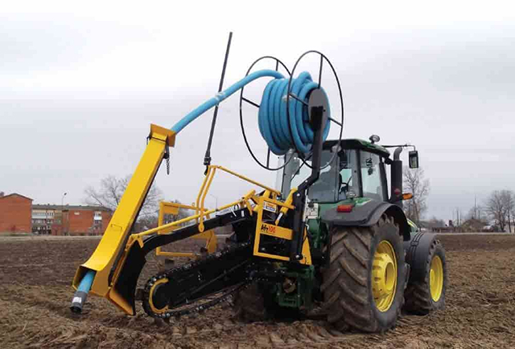 Trencher working on a farm